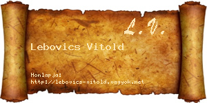 Lebovics Vitold névjegykártya