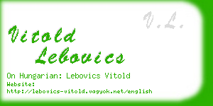 vitold lebovics business card